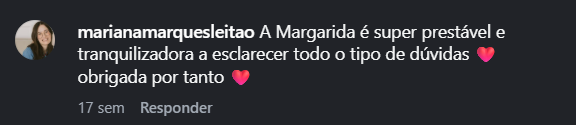 Comentário de @marianamarquesleitao