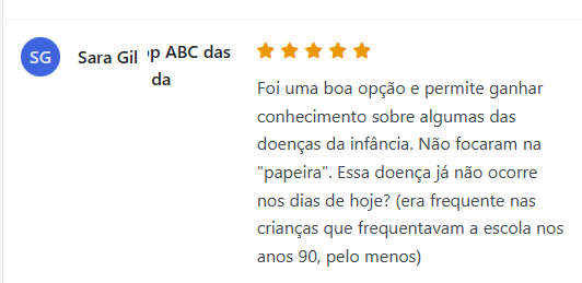 Review de Sara Gil — Workshop Doenças da Infância